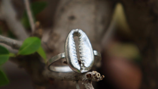 Sterling Silver Cowrie Shell Replica Ring