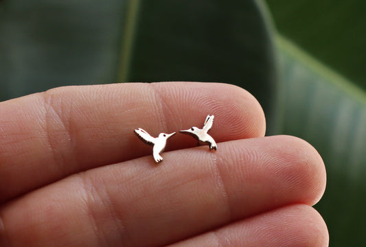 Sterling Silver Ηummingbird Stud Earrings Women