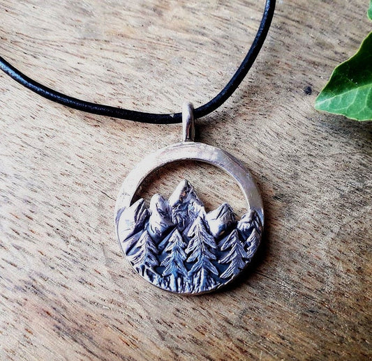 Sterling Silver Mountains Necklace Woman