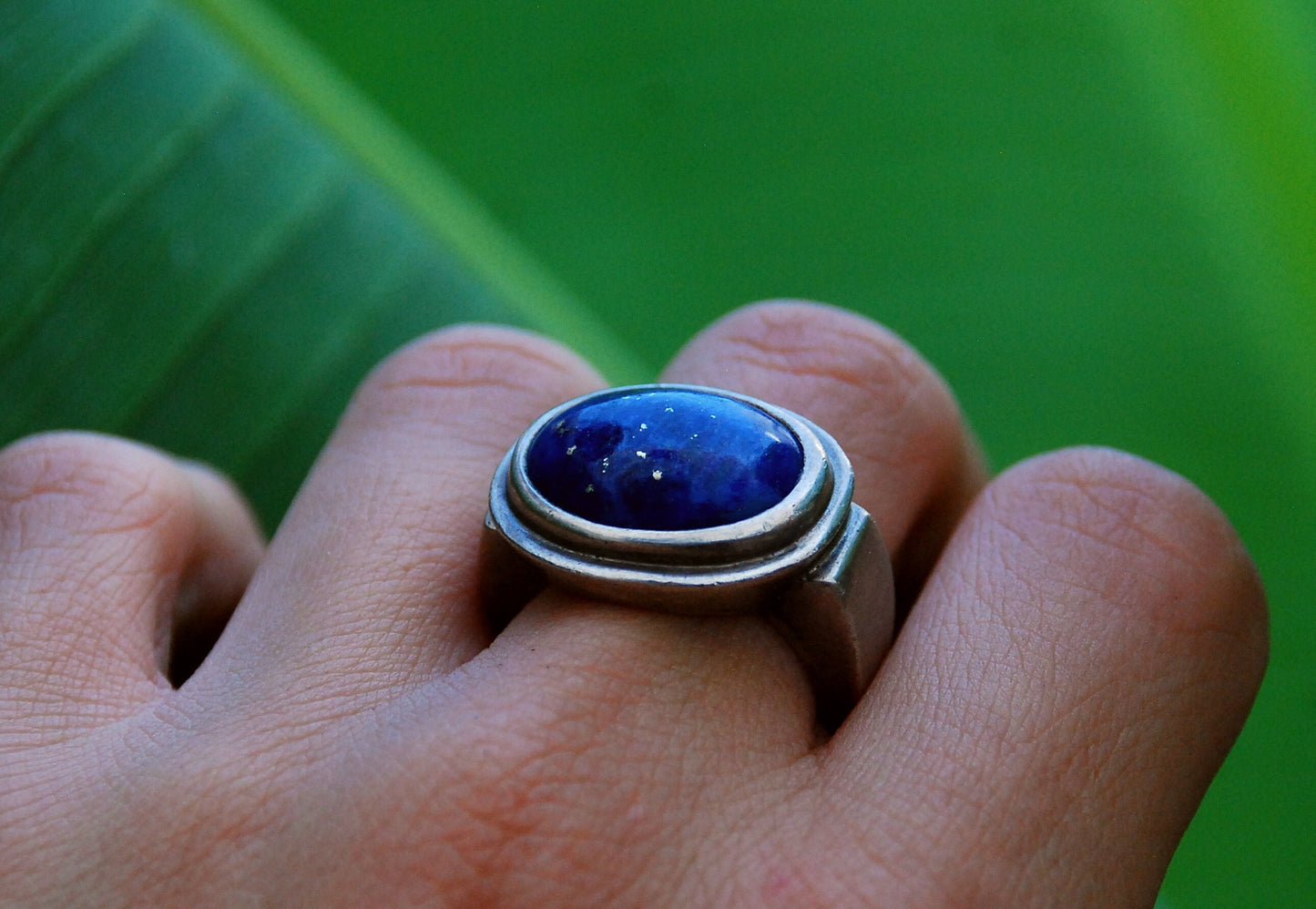 Sterling Silver Natural Lapis Lazuli Ring