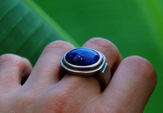 Natural Lapis Lazuli Ring – Sterling Silver