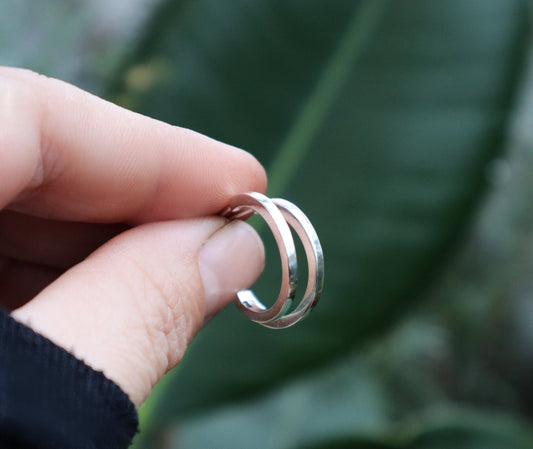 Sterling Silver Simple Plain Hoop Earrings for Women