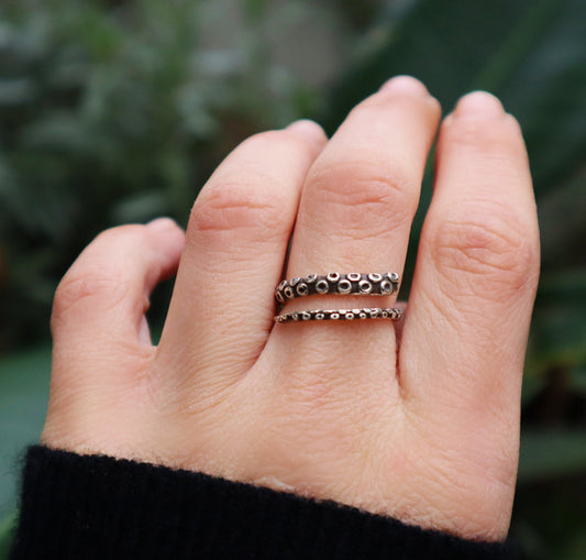 Sterling Silver Octopus Kraken Ring Women