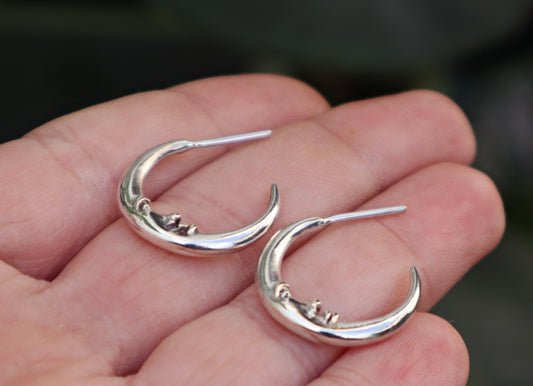 Sterling silver crescent moon earrings
