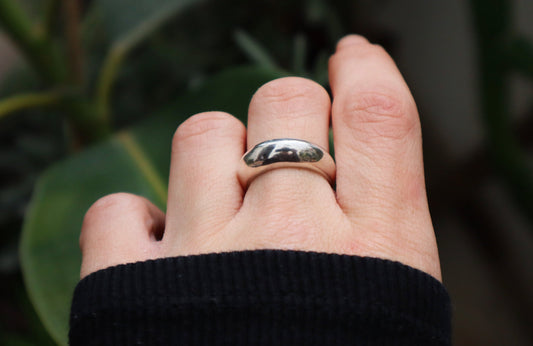 Sterling Silver Soft Dome Ring Women