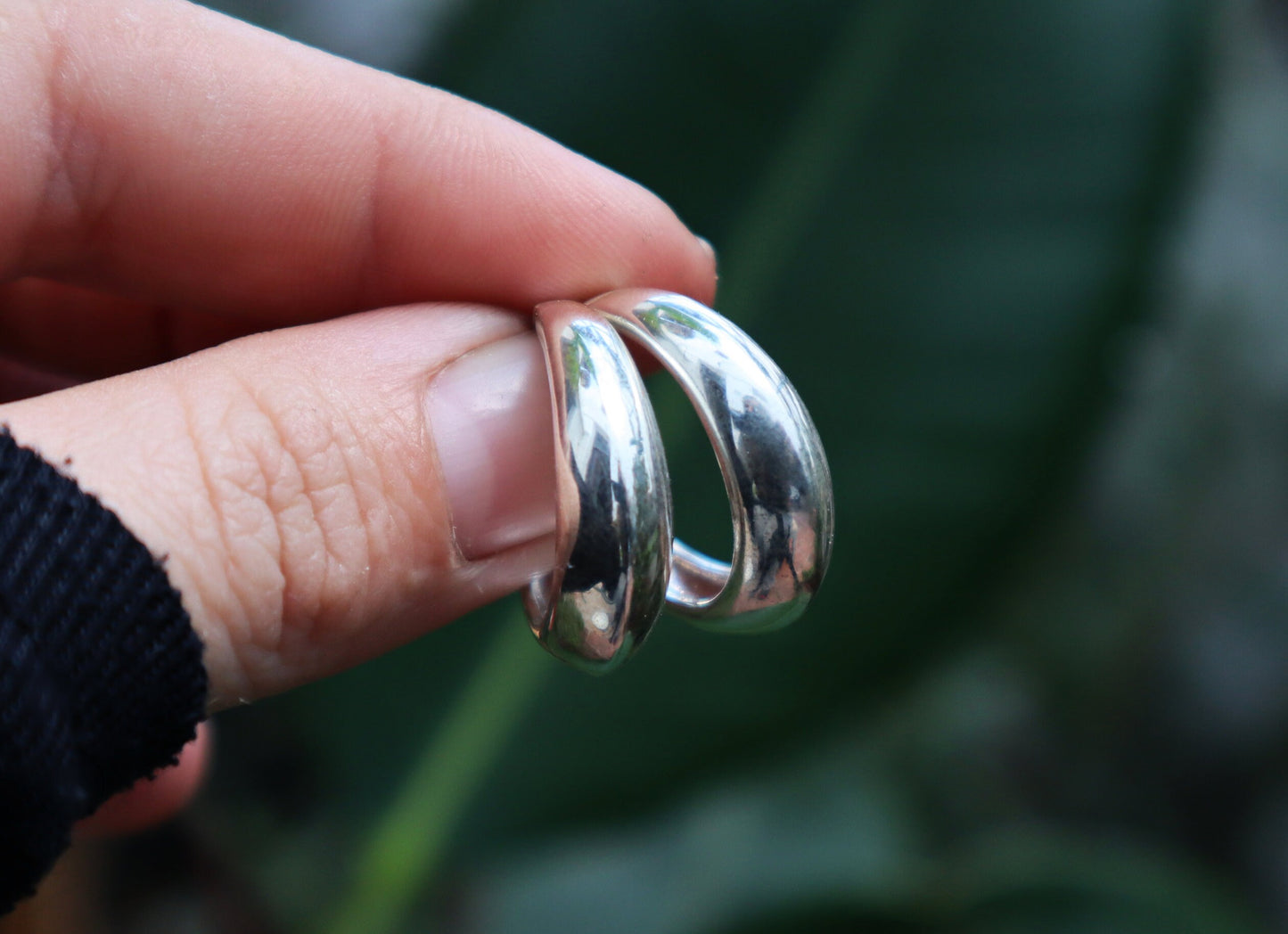 Sterling Silver Simple Plain Hoop Earrings