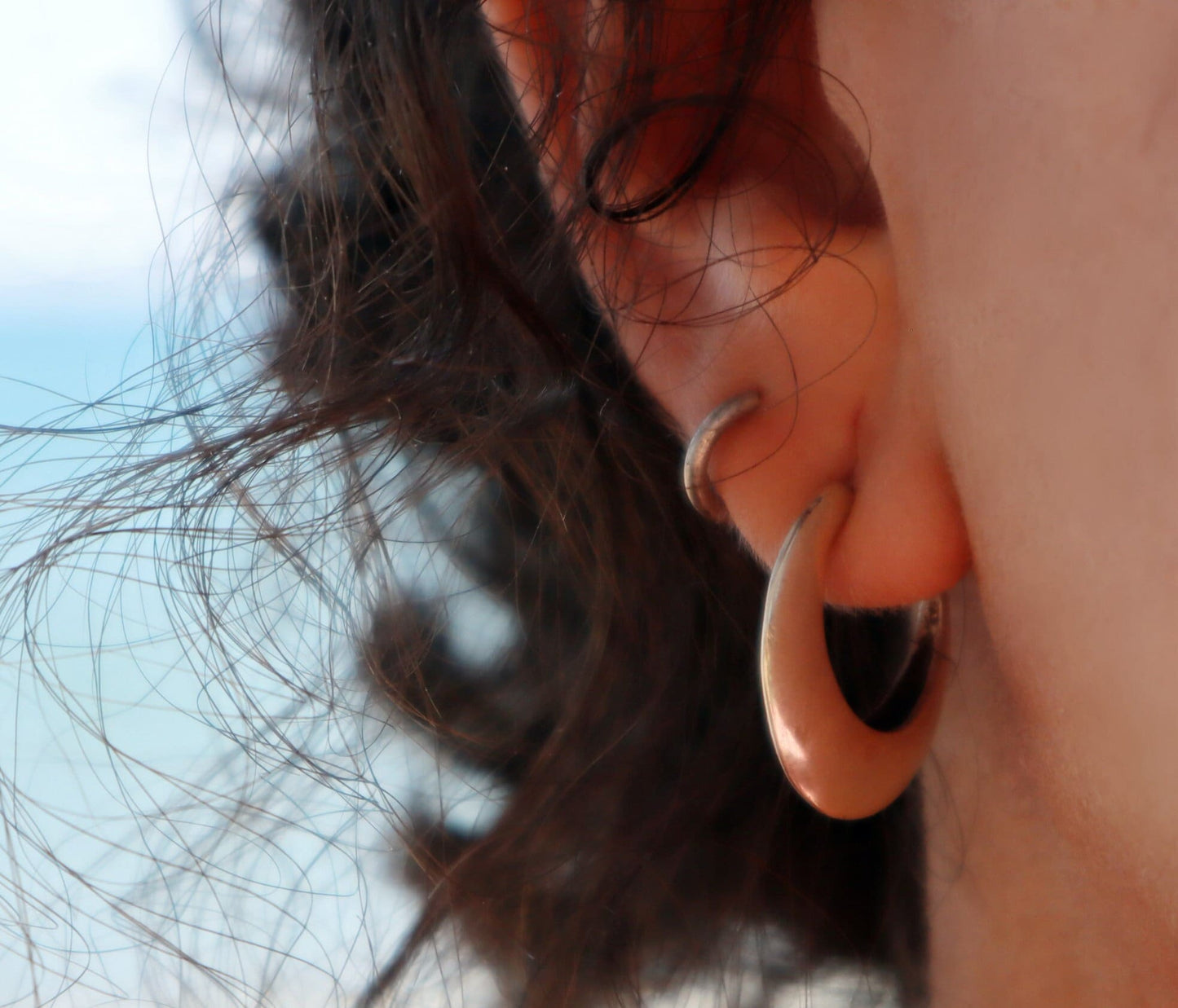 Sterling Silver Simple Plain Hoop Earrings
