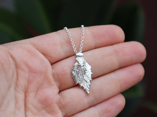 Sterling Silver Real Leaf Necklace Women, Minimalist Pendant, Nature Inspired Jewelry, Plant Lovers Gift, Statement Jewelry, Dainty Necklace
