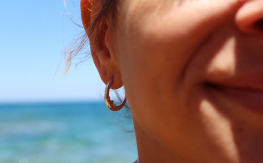 Crescent Moon Hoop Earrings – Sterling Silver