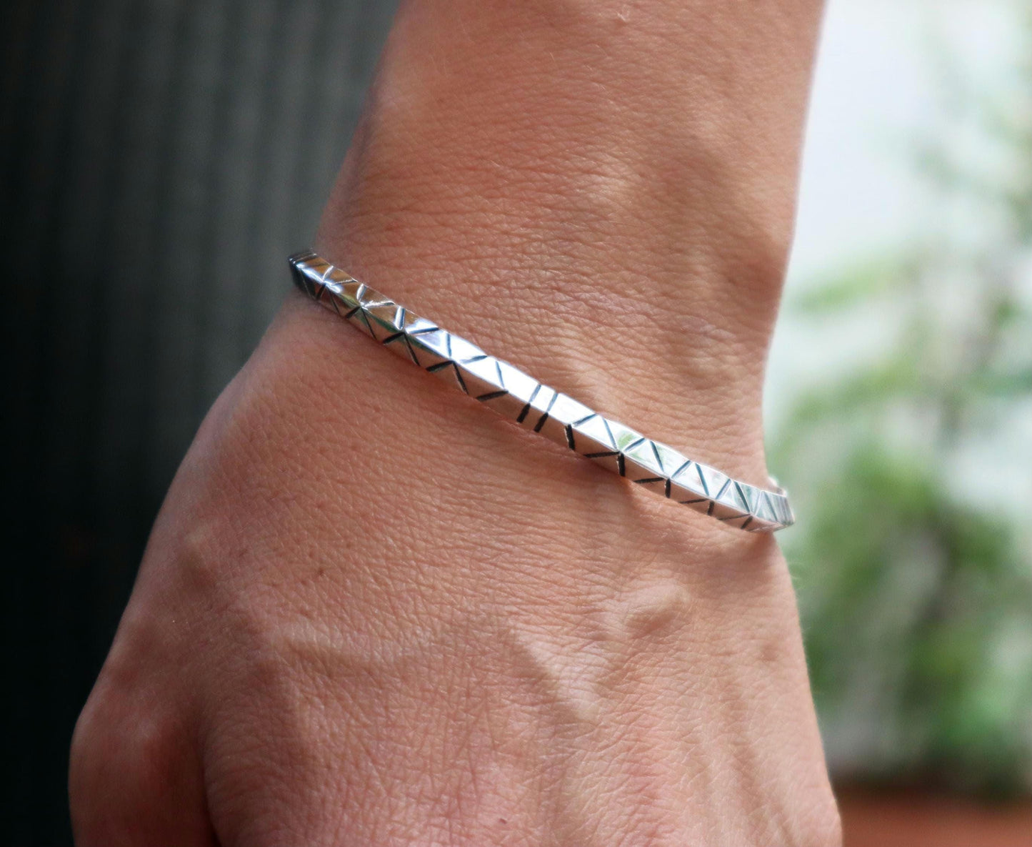 Sterling Silver Aztec Cuff Bracelet Woman