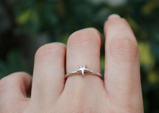 Sterling Silver Starfish Ring Women