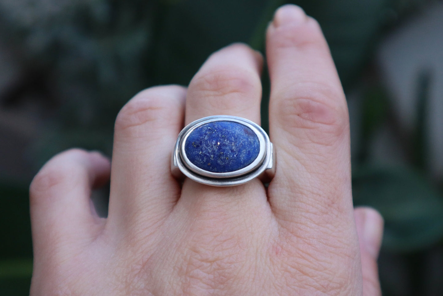 Sterling Silver Natural Lapis Lazuli Ring