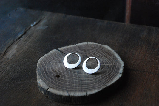 Sterling Silver Circle Earrings Studs Woman