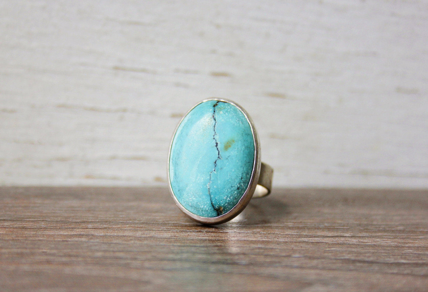 Sterling Silver Natural Turquoise Ring Women