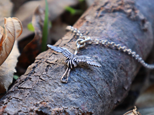 Sterling Silver Unisex Thunderbird Necklace, Fred Harvey Era Navajo Pendant