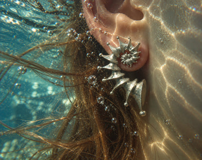 Spiral Seashell Earrings – Sterling Silver