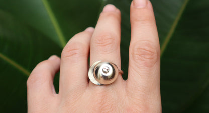 Sterling Silver Abstract Screw Ring for Women