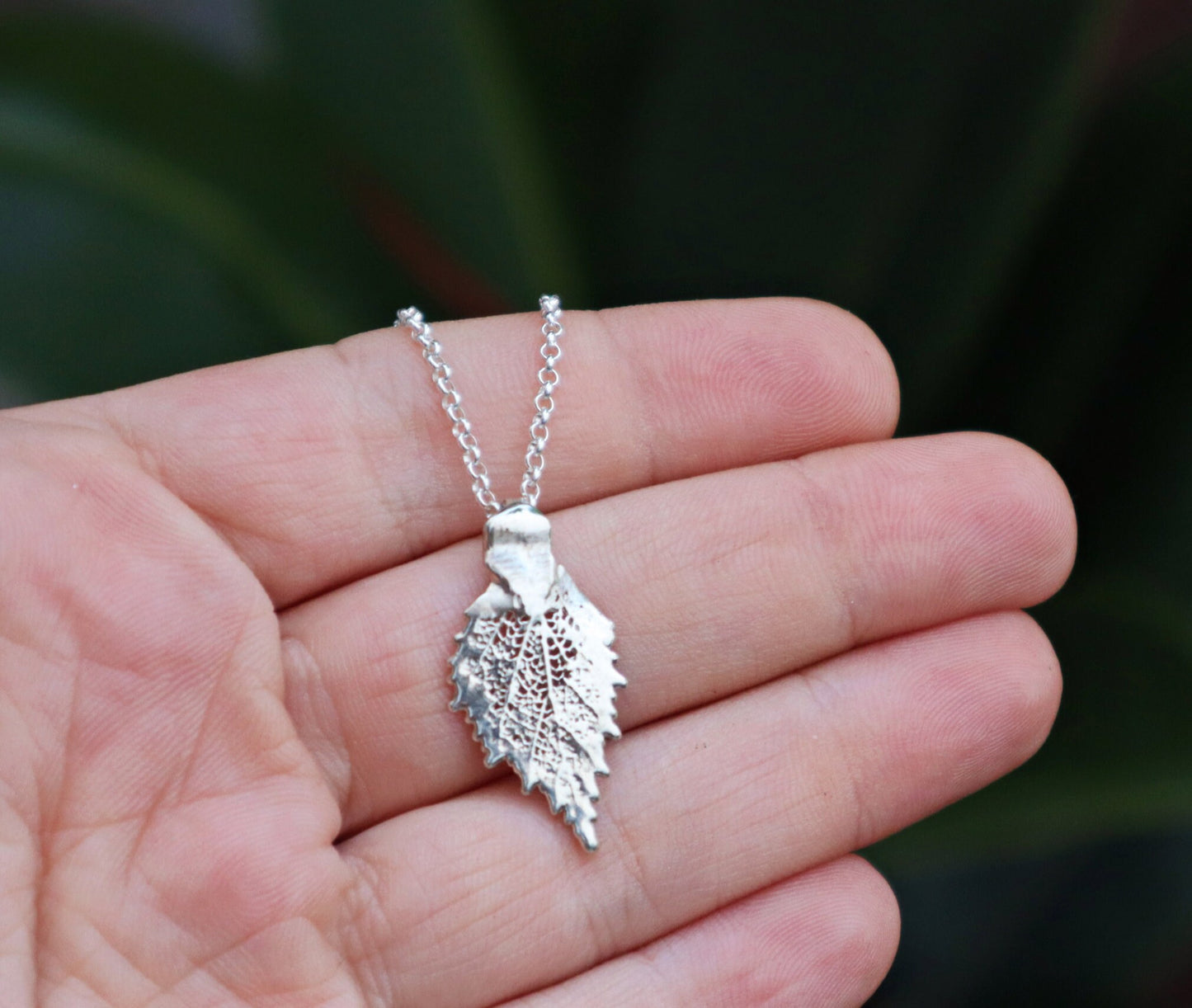 Sterling Silver Real Leaf Necklace Women, Minimalist Pendant, Nature Inspired Jewelry, Plant Lovers Gift, Statement Jewelry, Dainty Necklace