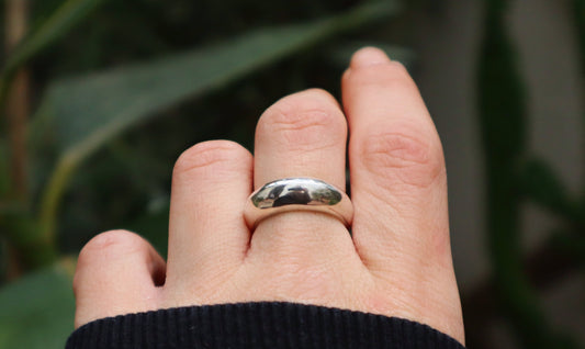 Sterling Silver Soft Dome Ring Women