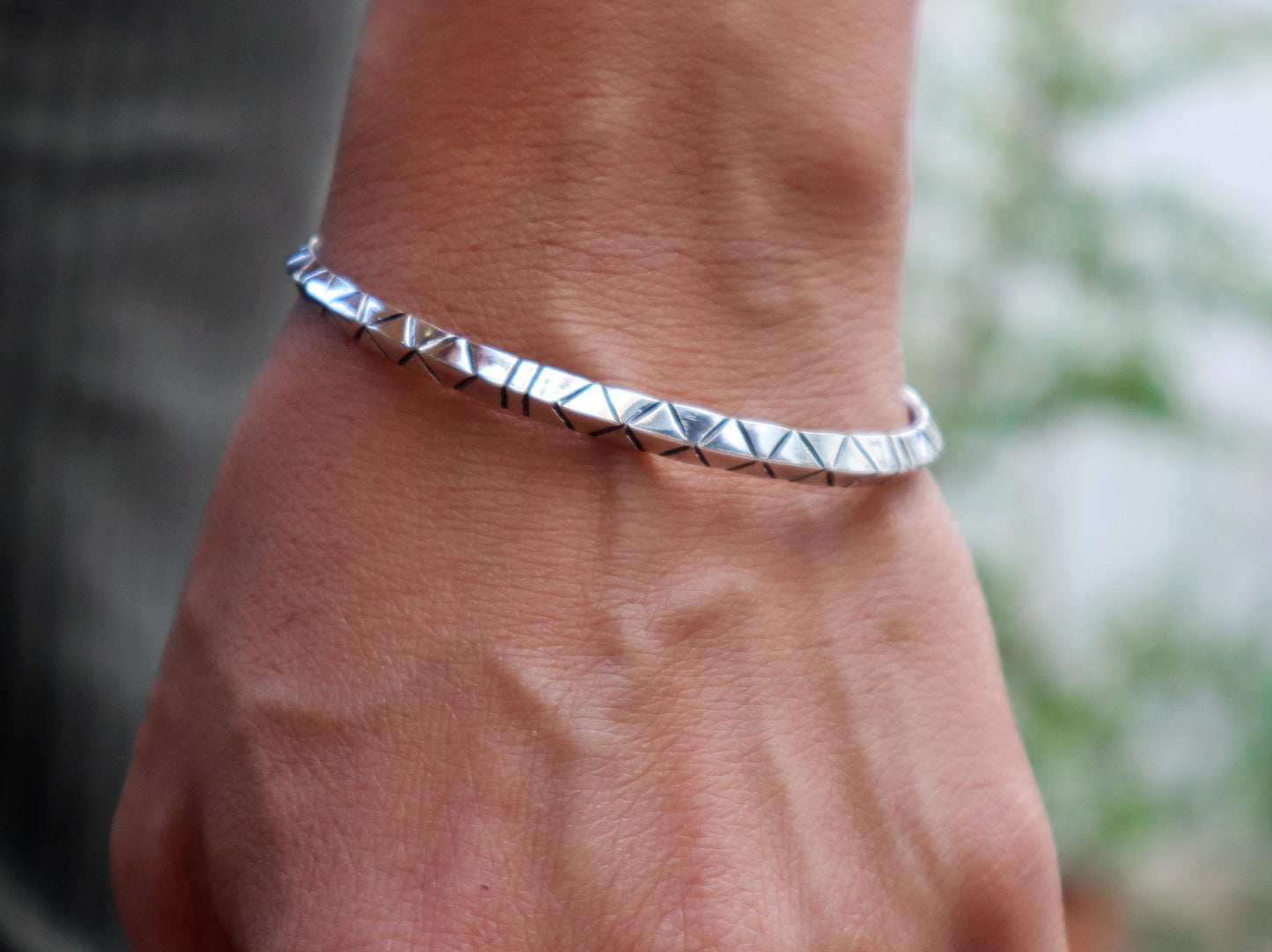 Sterling Silver Aztec Cuff Bracelet Woman