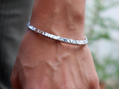Sterling Silver Aztec Cuff Bracelet Woman