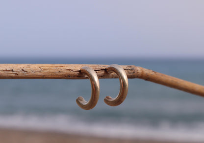 Sterling Silver Solid Simple Plain Hoop Earrings