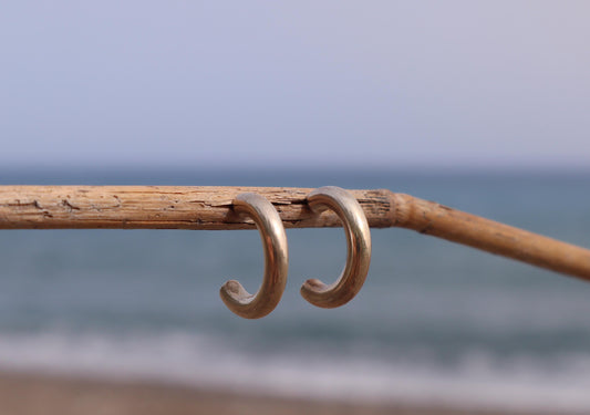 Sterling Silver Solid Simple Plain Hoop Earrings