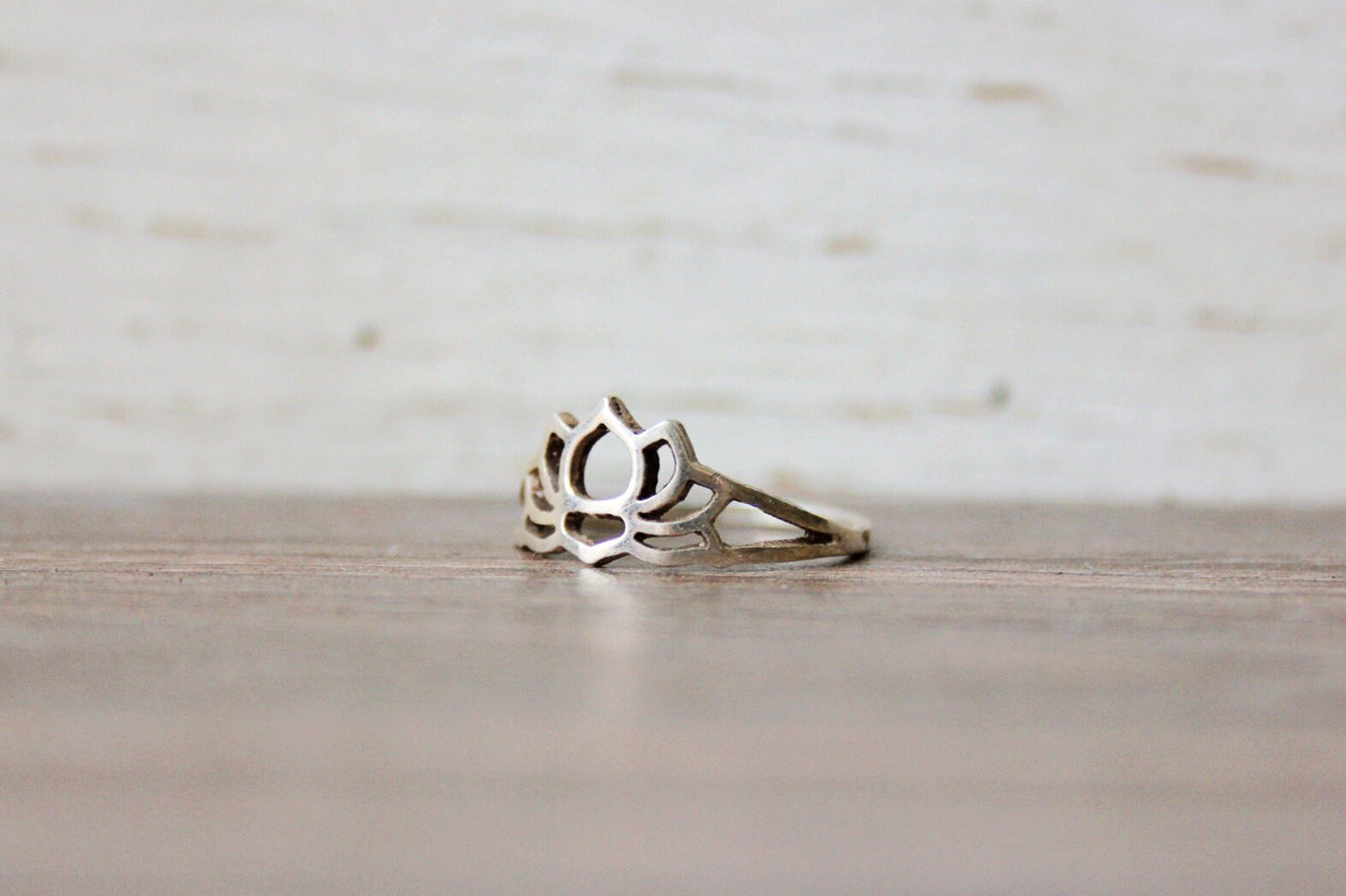 Sterling Silver Lotus Flower Ring for Women