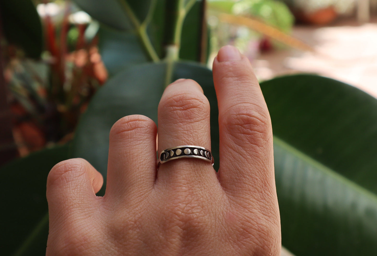 Sterling Silver Moon Phase Lunar Cycle Ring