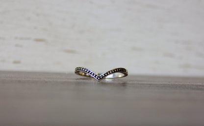 Sterling silver chevron ring woman