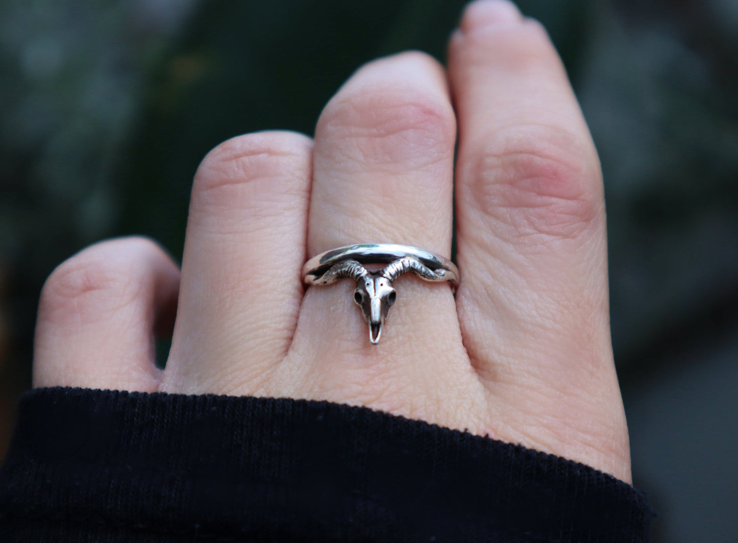 Sterling Silver Longhorn Buffalo Skull Ring