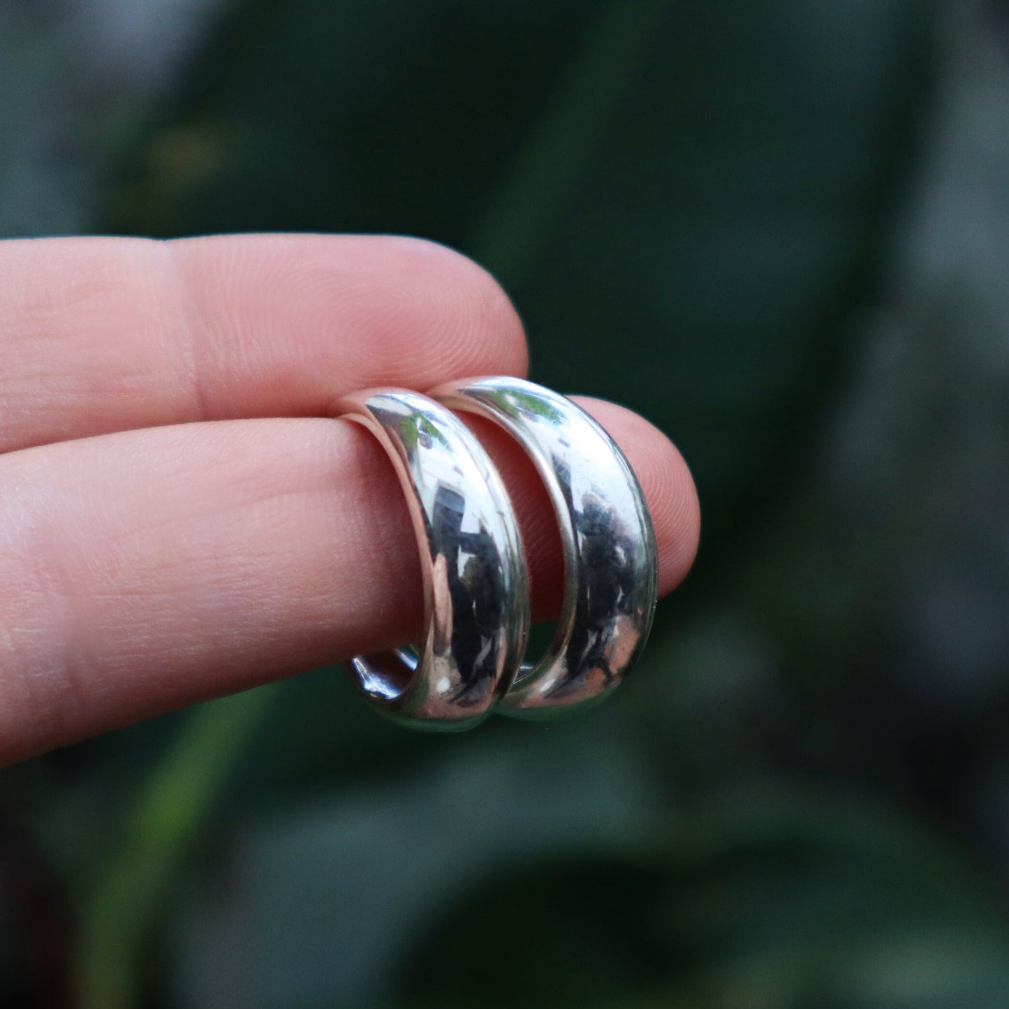 Sterling Silver Simple Plain Hoop Earrings