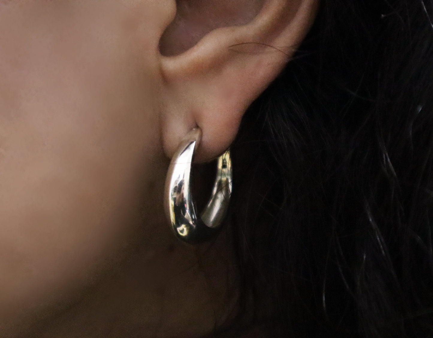 Sterling Silver Simple Plain Hoop Earrings