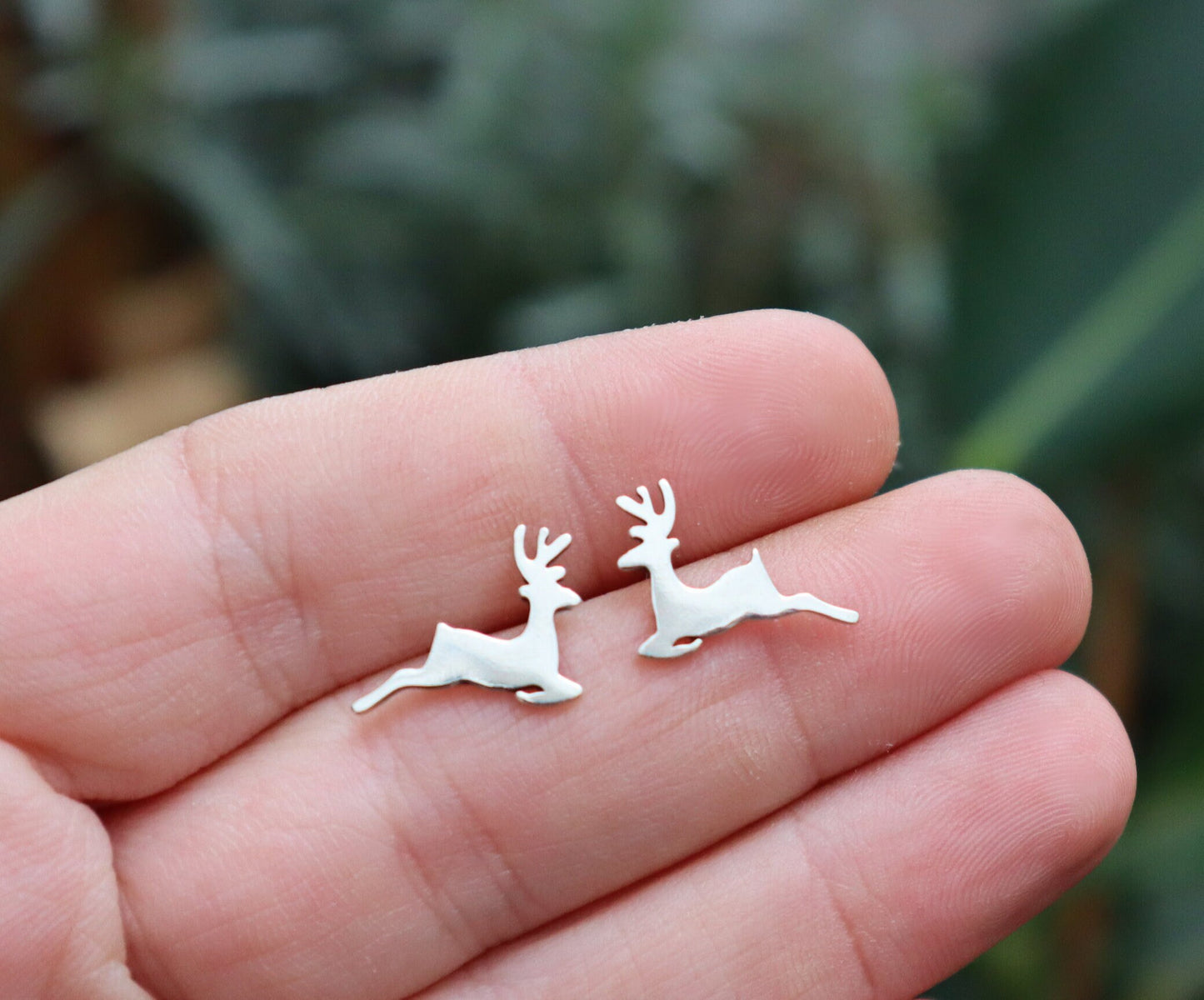Sterling silver Deer stud earrings