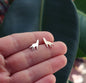 Sterling Silver Wolf Stud Earrings Women