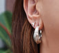 Sterling Silver Boho Aztec Simple Plain Solid Hoop Earrings