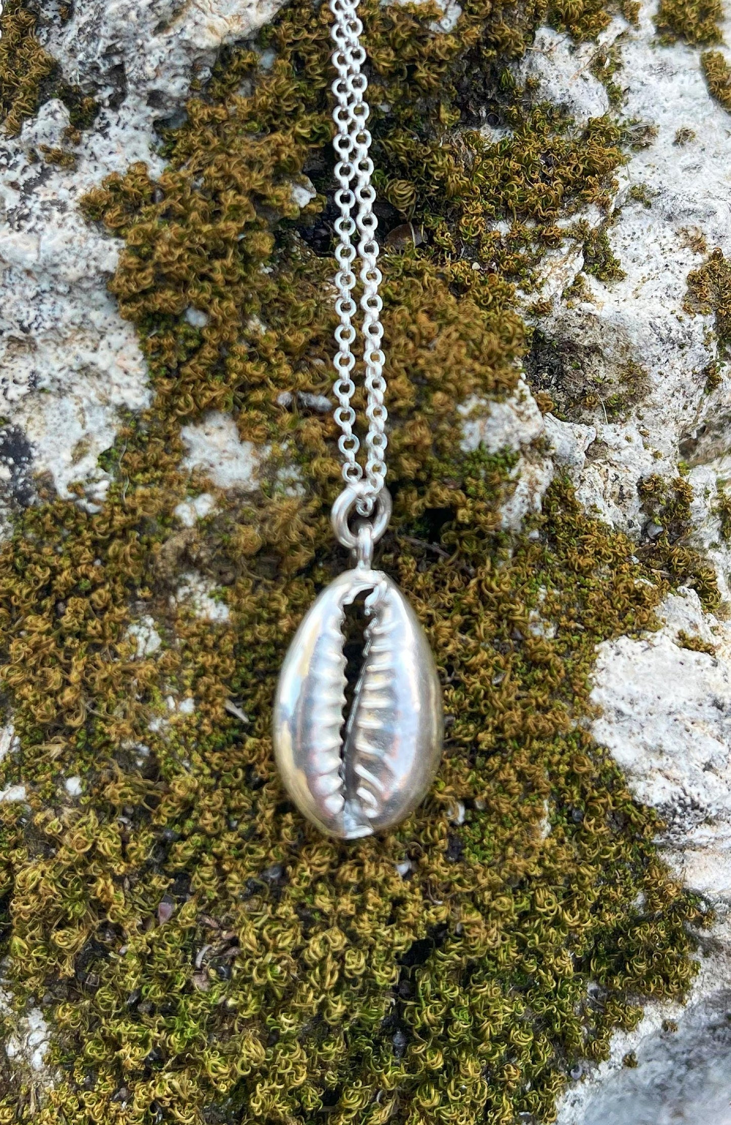 Sterling Silver Cowrie Shell Replica Necklace Women