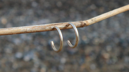 Sterling Silver Solid Simple Plain Hoop Earrings for Women