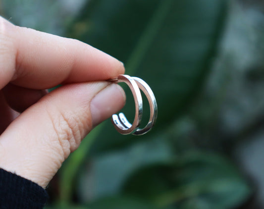 Sterling Silver Simple Plain Hoop Earrings for Women