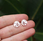 Sterling Silver Desert Cactus Moon Stud Earrings