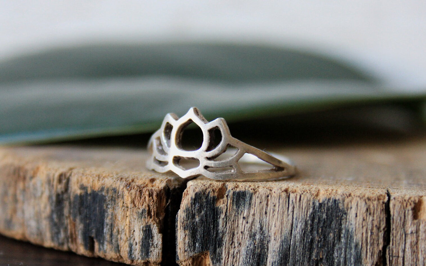 Sterling Silver Lotus Flower Ring for Women
