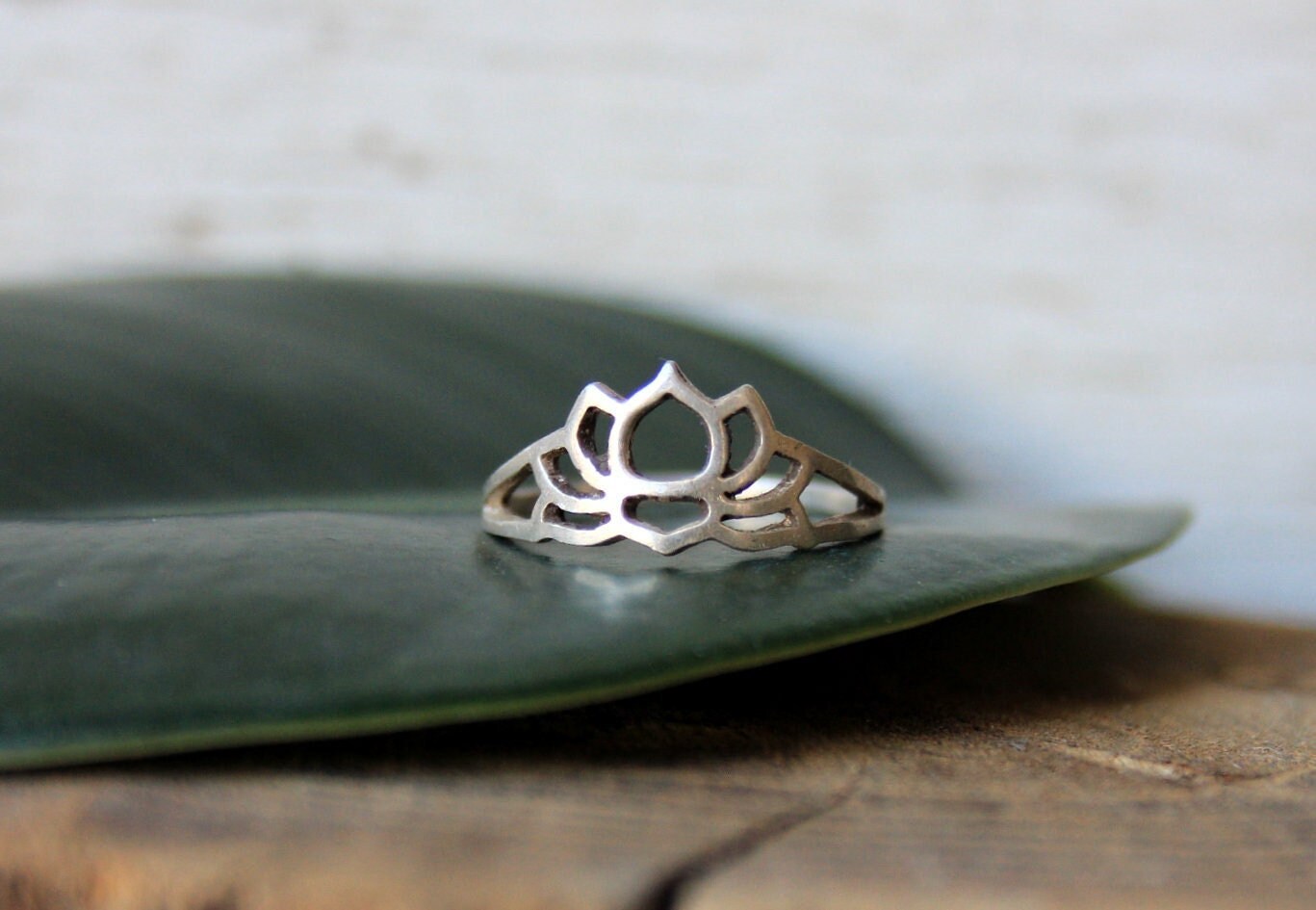 Sterling Silver Lotus Flower Ring for Women