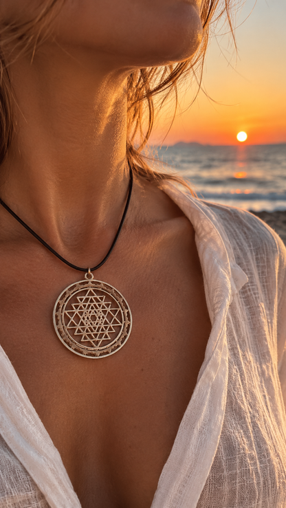 Sri Yantra Pendant- Sterling Silver