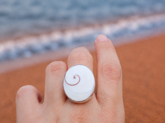 Shiva Eye Spiral Ring – Sterling Silver