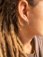 Sterling Silver Tribal Hoop Earrings, Boho Ethnic Dangle Huggie Jewelry