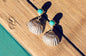Sterling Silver Seashells Turquoise Earrings, Coastal Boho Beach Jewelry