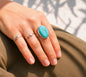 Sterling Silver Natural Turquoise Ring Women