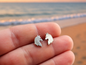 Wolf Stud Earrings – Sterling Silver