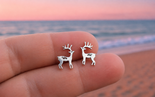 Deer Stud Earrings – Sterling Silver