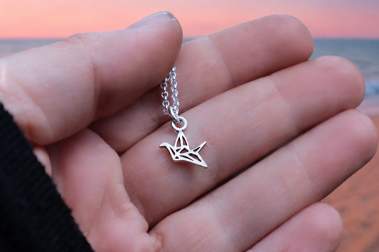 Origami Crane Necklace – Sterling Silver